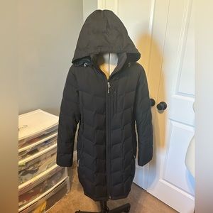 Lands End Down Womens Black Coat Size Large 14-16
